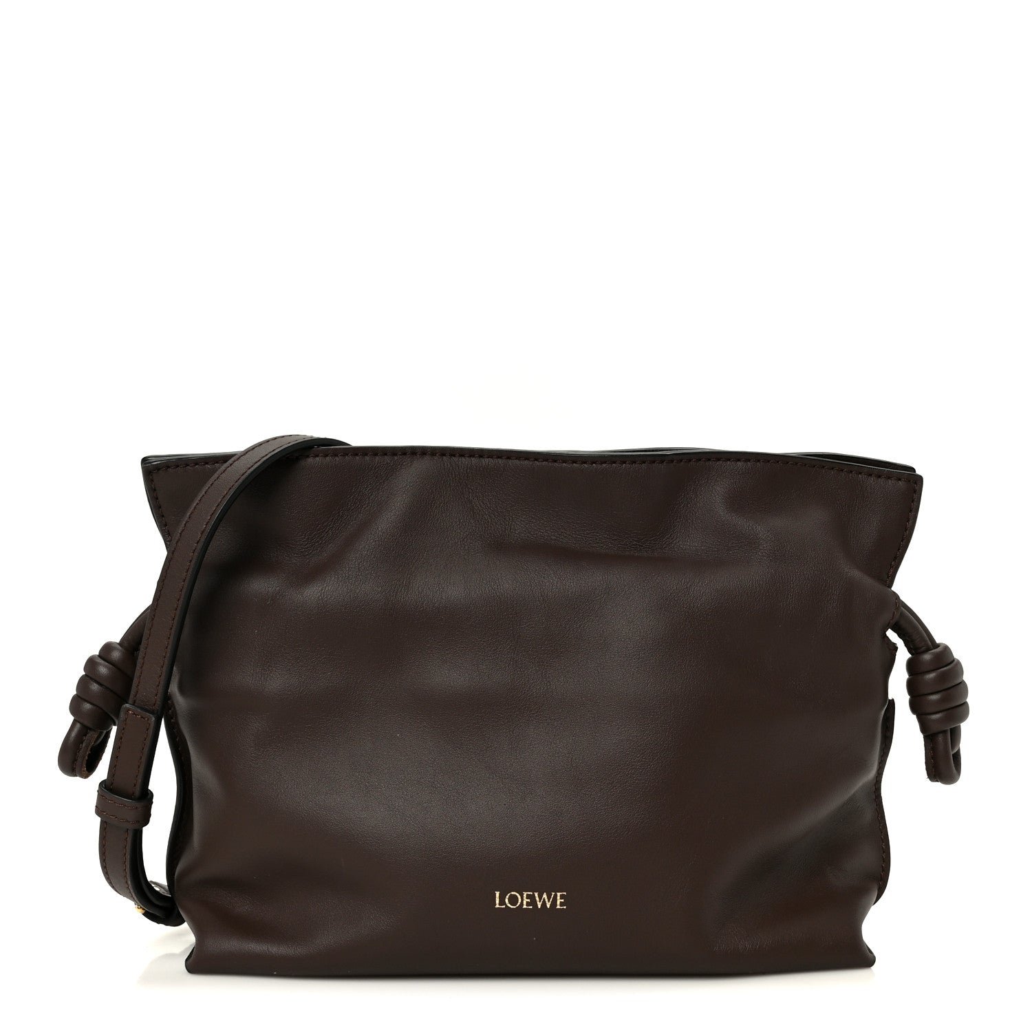 Loewe Nappa Flamenco Knot Clutch Chocolate