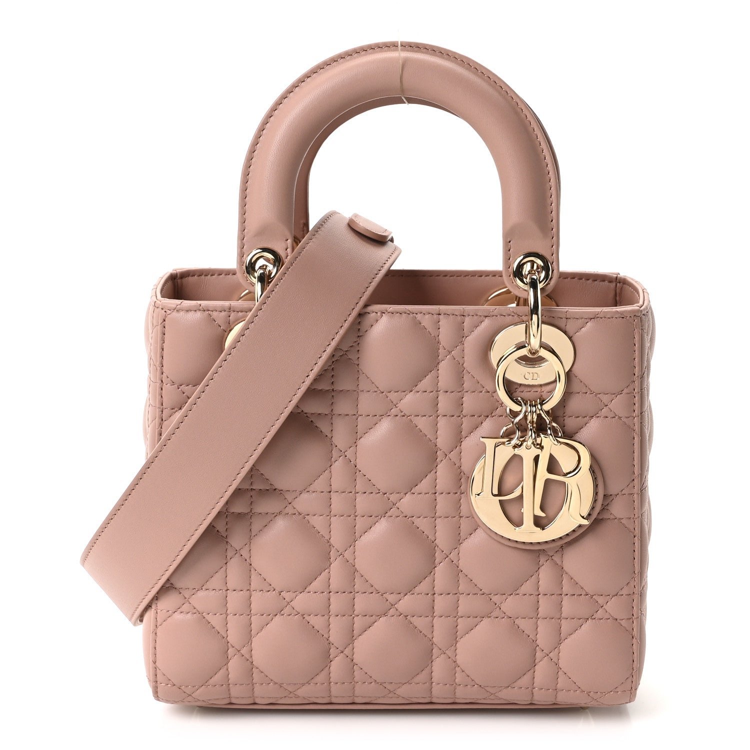 Christian Dior Lambskin Cannage Small Lucky Badges My Lady Dior Fard