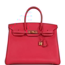Hermes Hermes Birkin 35 Rose Extreme Epsom Gold Hardware