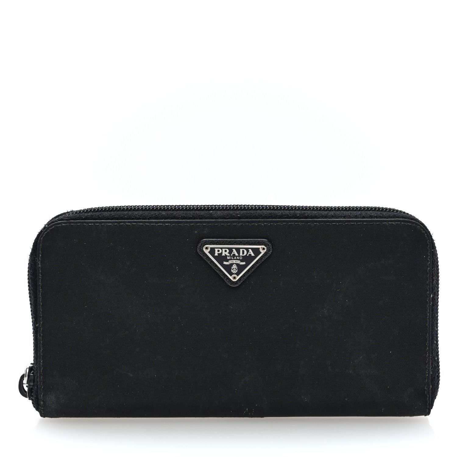 Prada Tessuto Nylon Zip Around Wallet Black