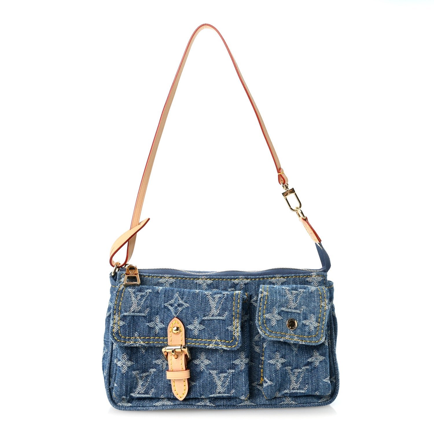 Louis Vuitton Monogram Pochette Accessories Cargo  Blue Denim