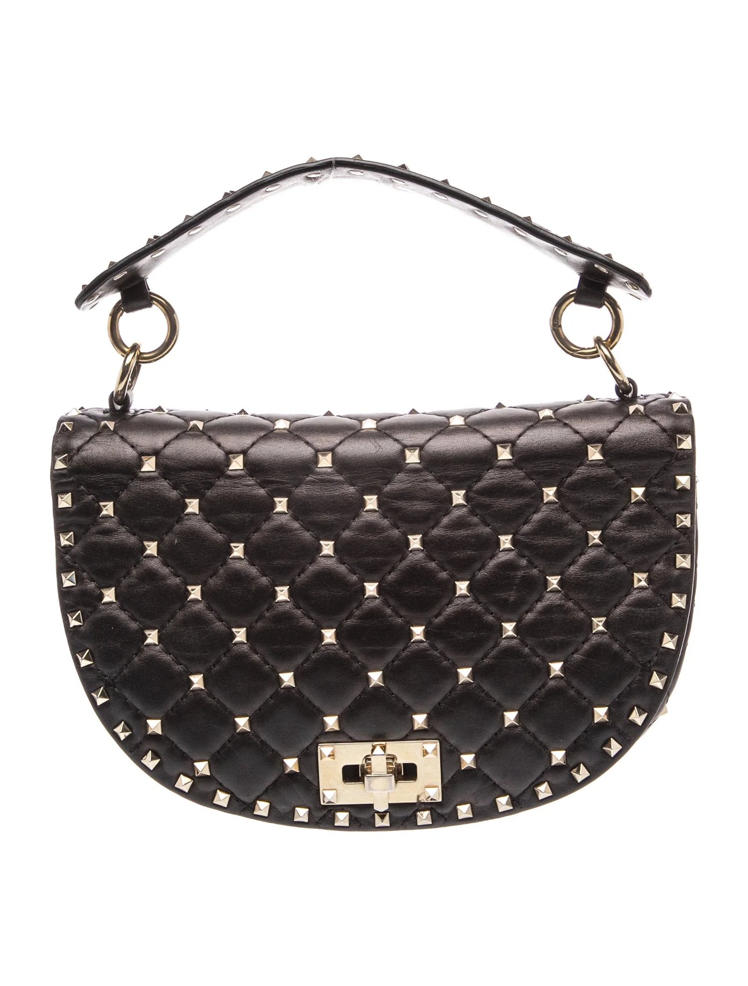 Quilted Rockstud Handle Bag