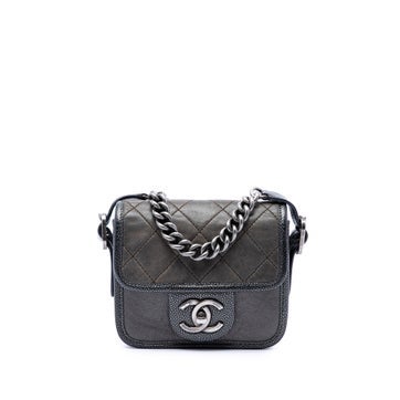 Paris Bombay Mini Quilted Iridescent Calfskin Back to School Single Flap