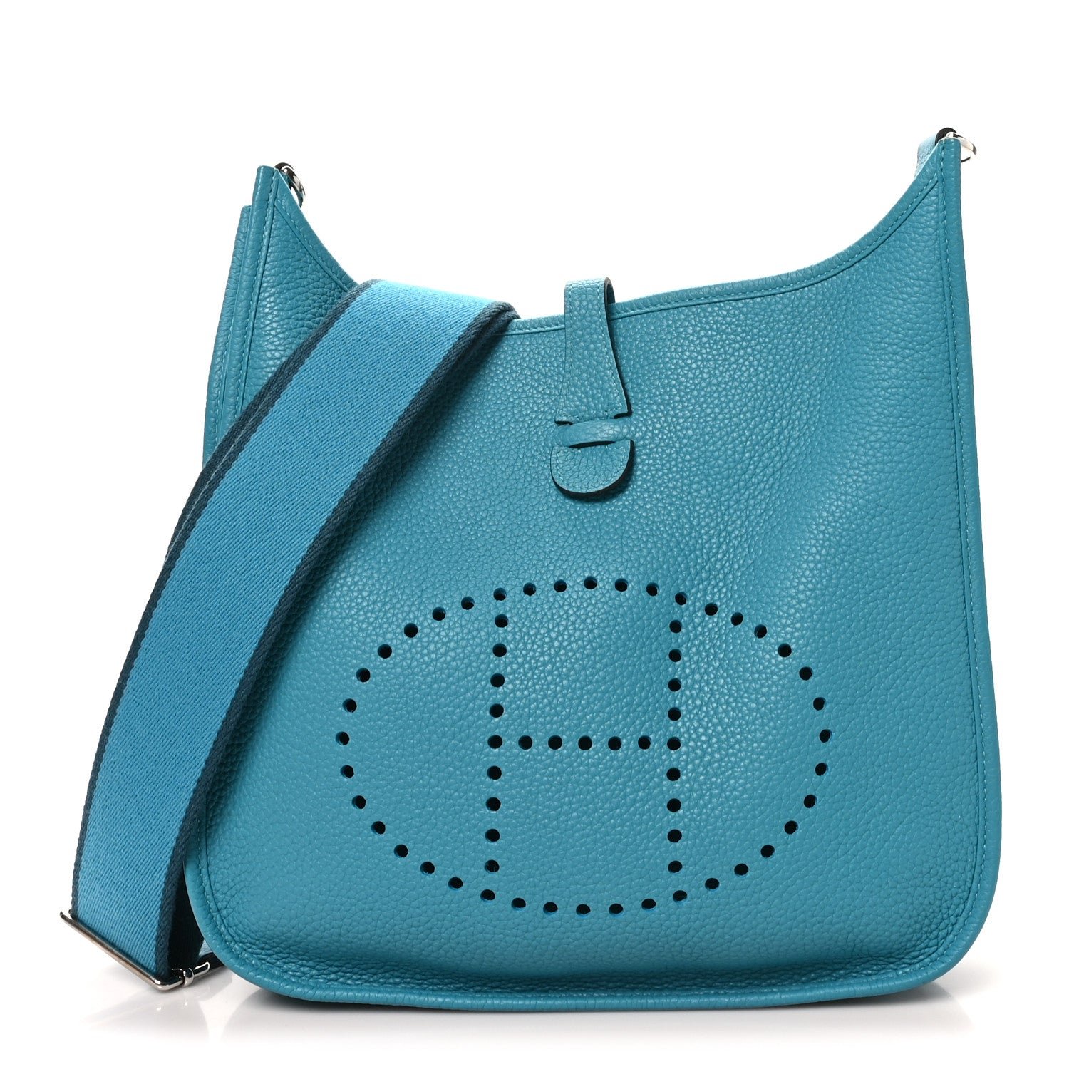 Hermes Taurillon Clemence Evelyne III PM Turquoise Colvert