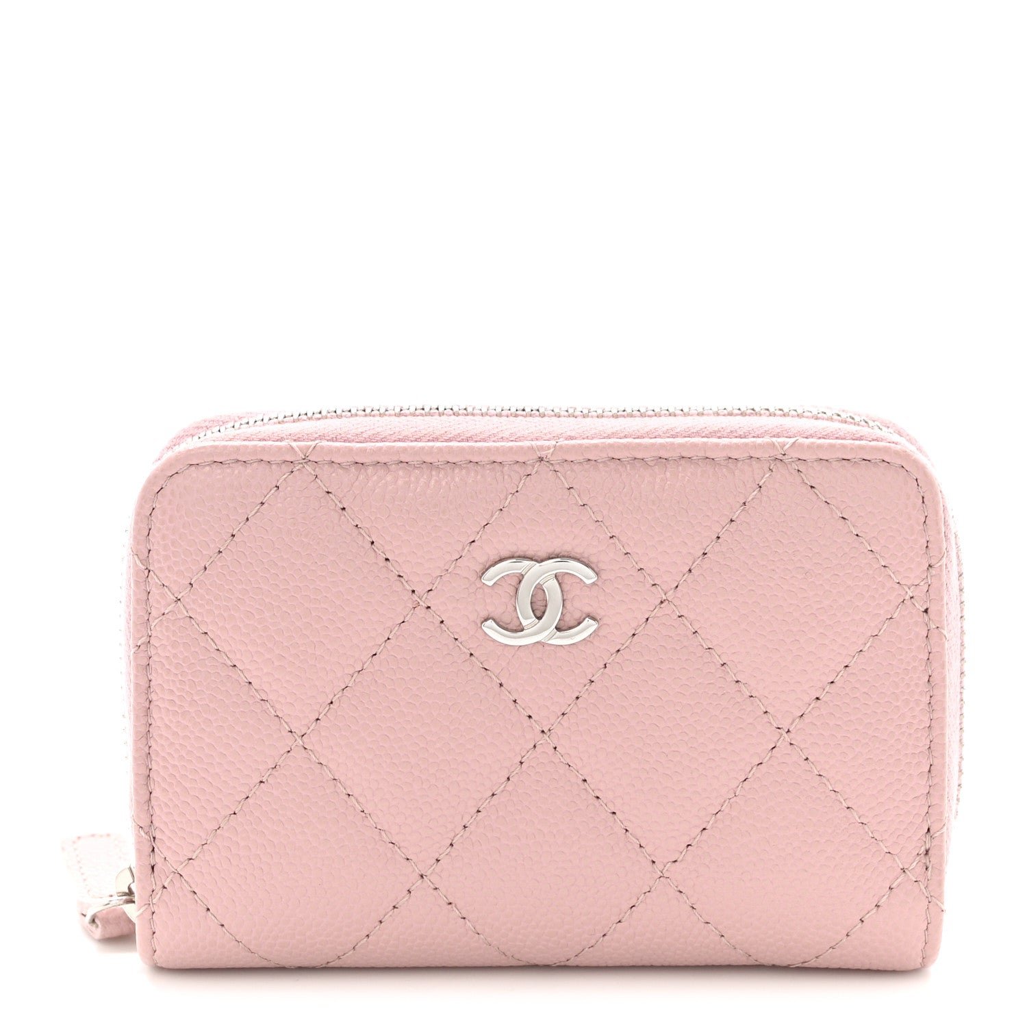 Chanel Caviar Quilted Zip Coin Purse Pink