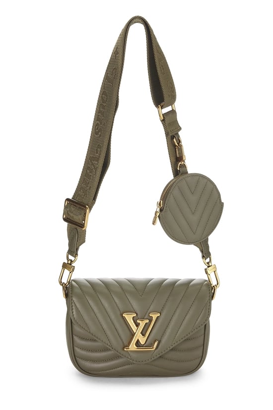 Green Quilted Calfskin New Wave Multi Chain Pochette