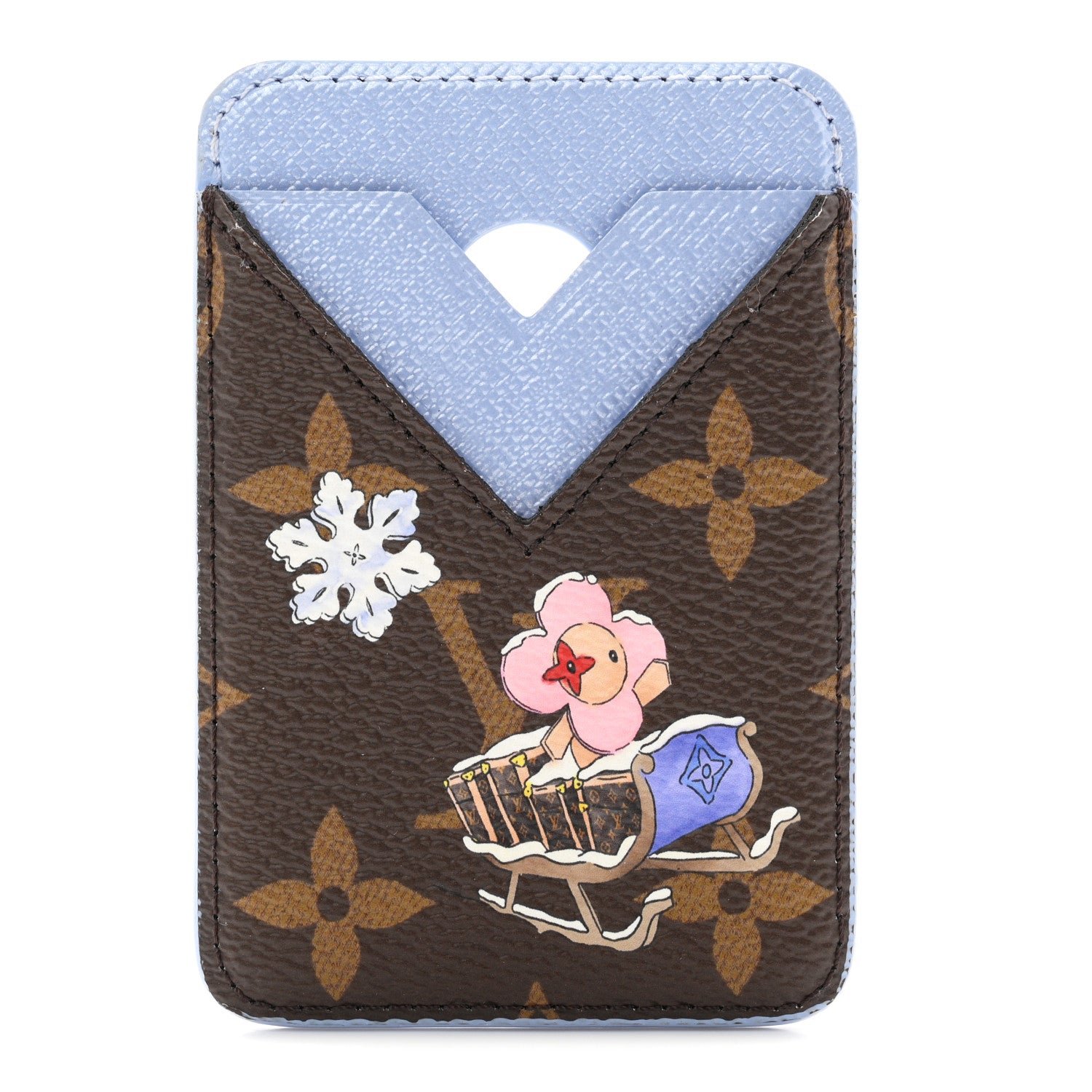 Louis Vuitton Monogram Magnet Vivienne Card Holder Blue Frost