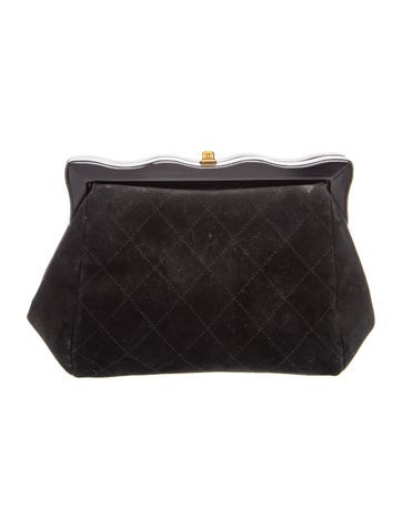 Vintage Suede Frame Clutch
