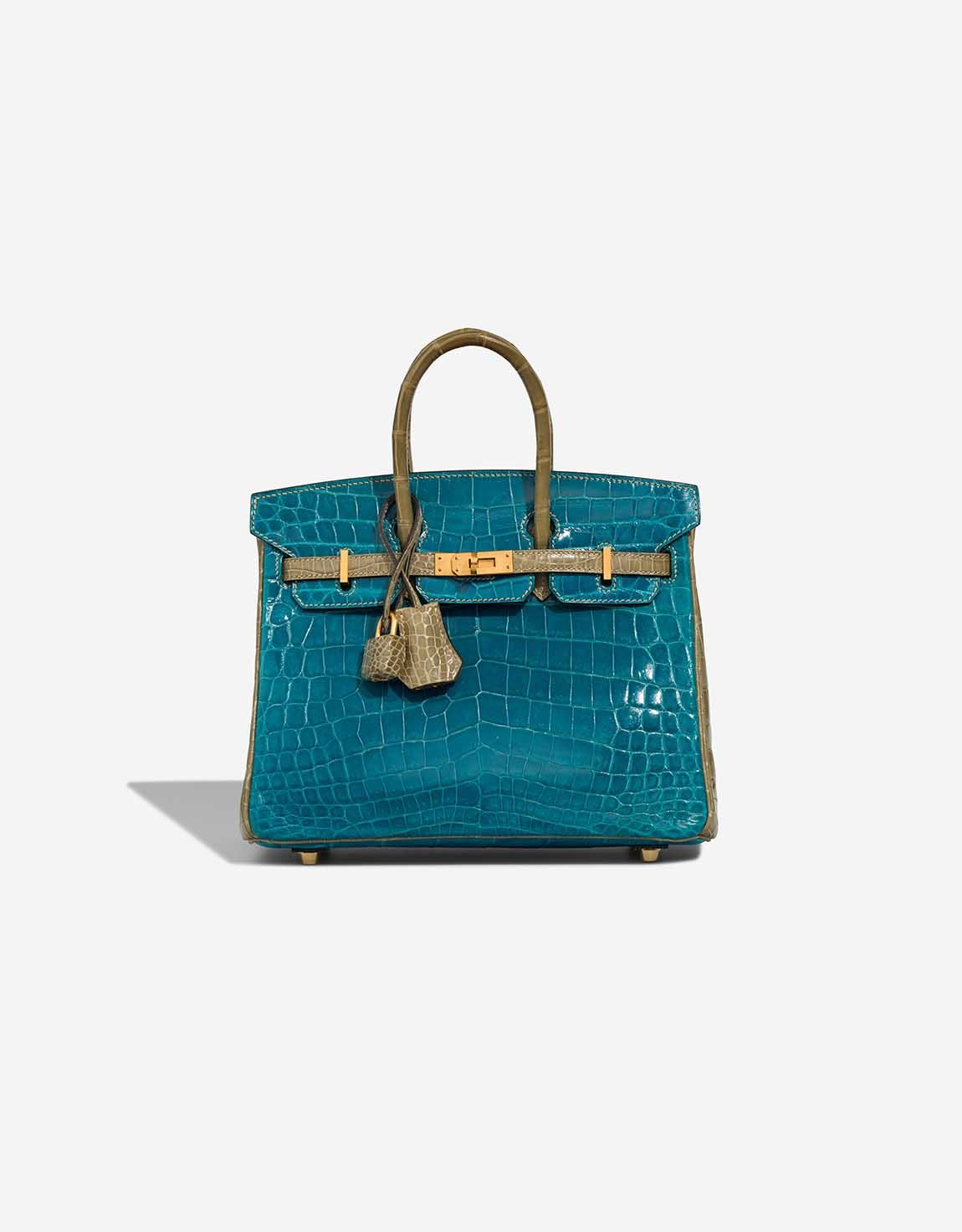 Hermes 
		Birkin HSS 25 Niloticus Crocodile Bleu Izmir / Gris Tourterelle    