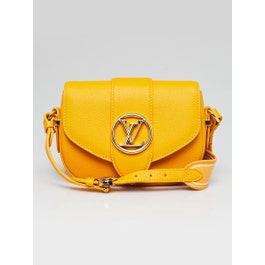 Louis Vuitton Louis Vuitton Sunbeam Yellow Calfskin Leather LV Pont 9 Soft PM Bag