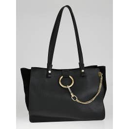 Chloe Chloe Black Leather/Suede Faye Tote Bag