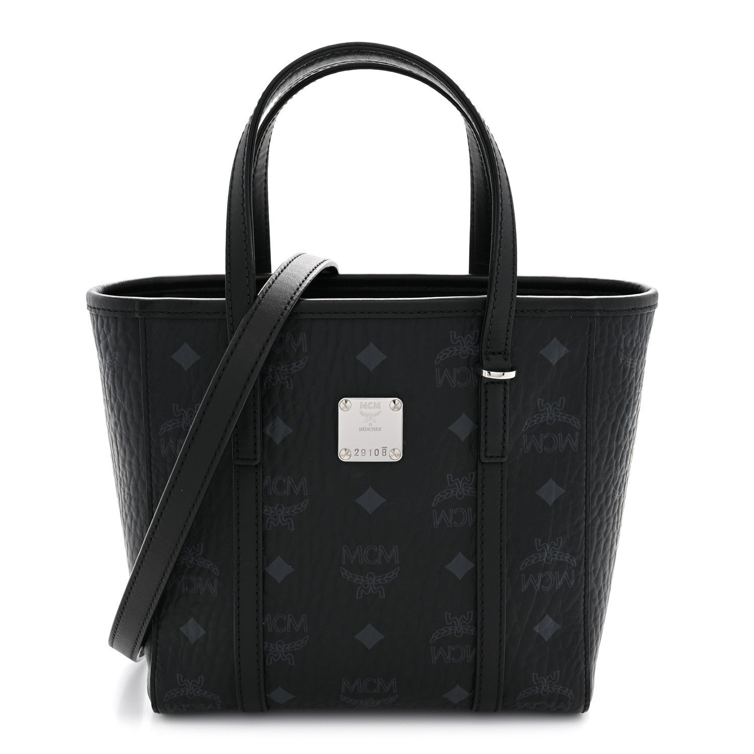 MCM Visetos Mini Toni Shopper Tote Black