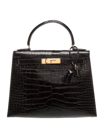 Hermes Shiny Alligator Mississippiensis Kelly Sellier 28
