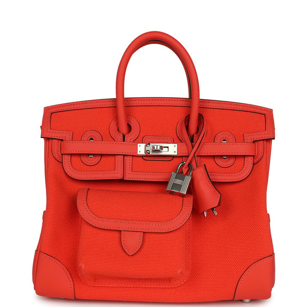 Hermes Hermes Birkin 25 Cargo Orange Field Toile Goeland and Swift Palladium Hardware
