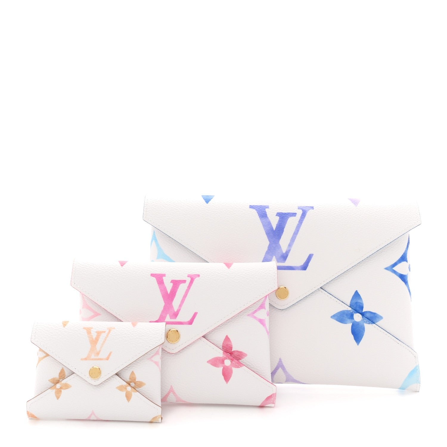 Louis Vuitton Monogram Giant By The Pool Kirigami Pochette Set Blue Rose Beige