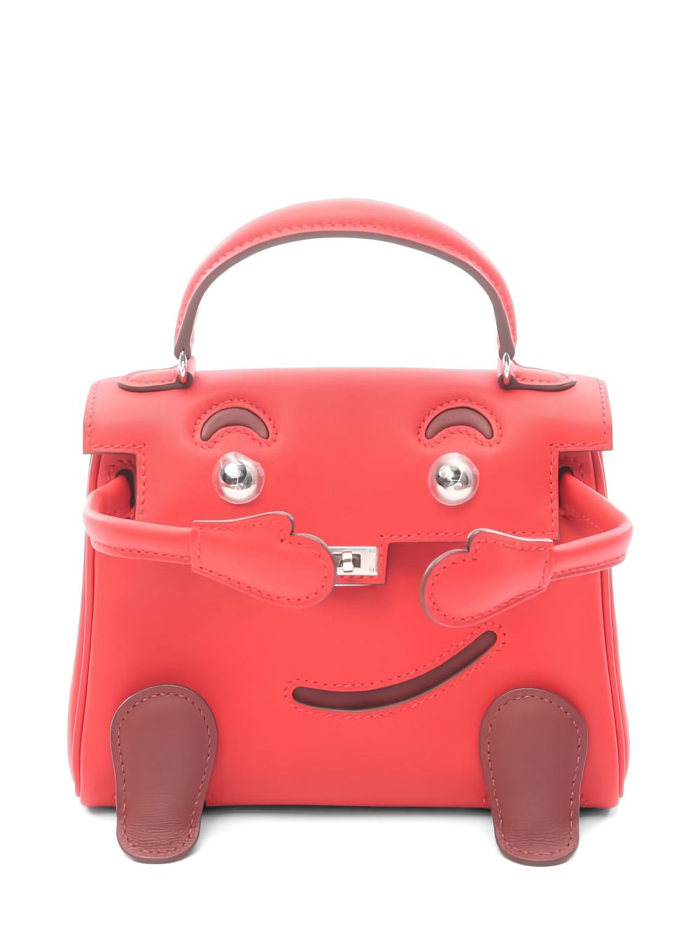 Hermes 2025  kelly doll Rouge silver hardware tote bag