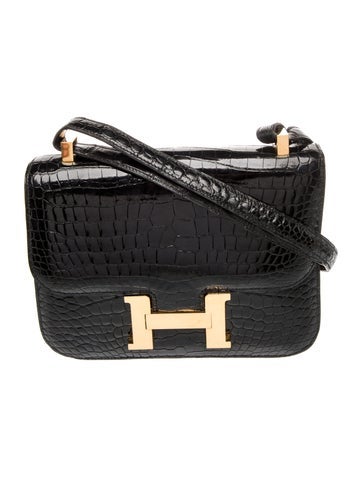 Hermes Shiny Porosus Crocodile Constance 23