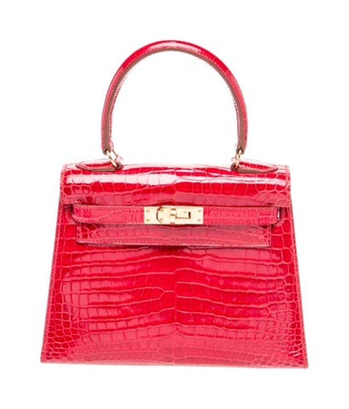 Hermes Shiny Porosus Crocodile Mini Kelly Sellier 20