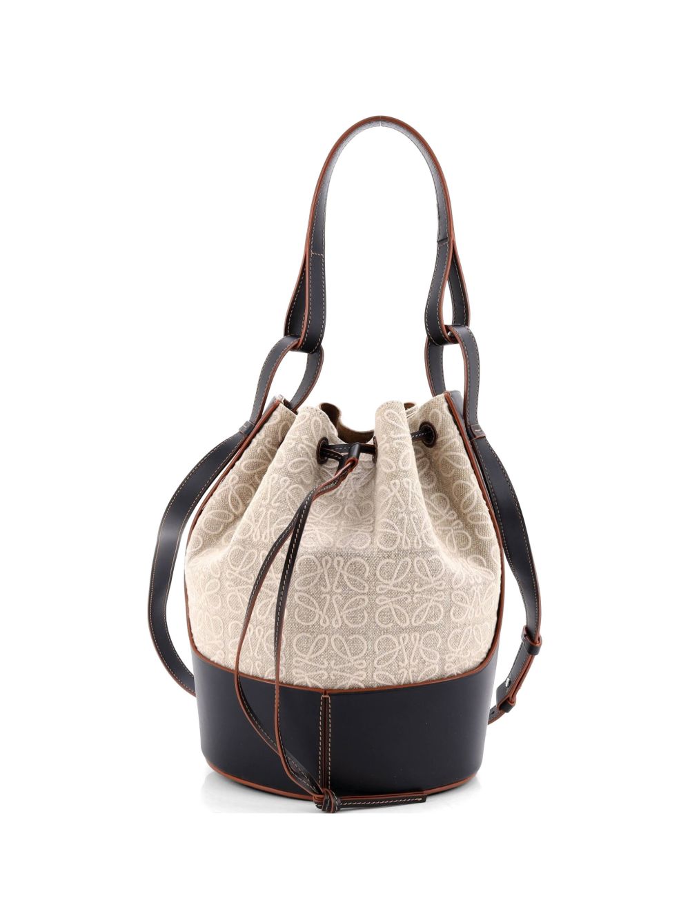 Balloon Anagram Canvas and Leather Small bucket bag