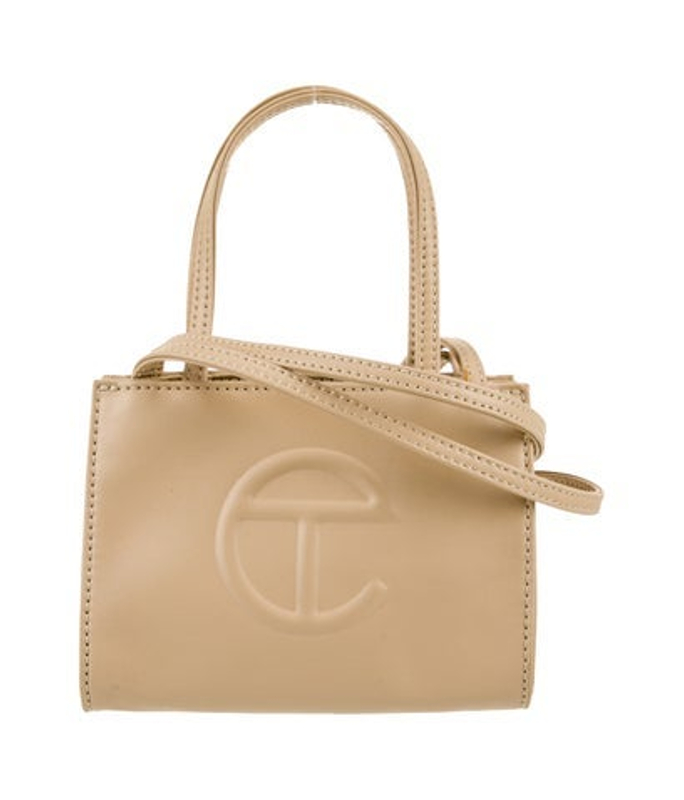 Telfar Vegan Leather Small Cream Shopping Bag Small
