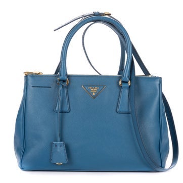 Leather Double Zip Galleria Tote