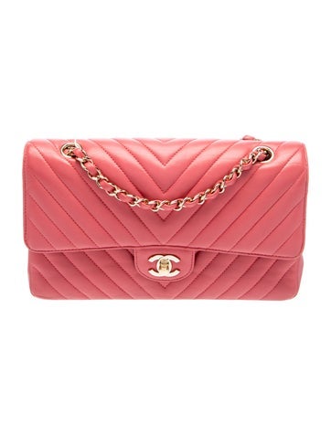 Classic Medium Chevron Double Flap Bag