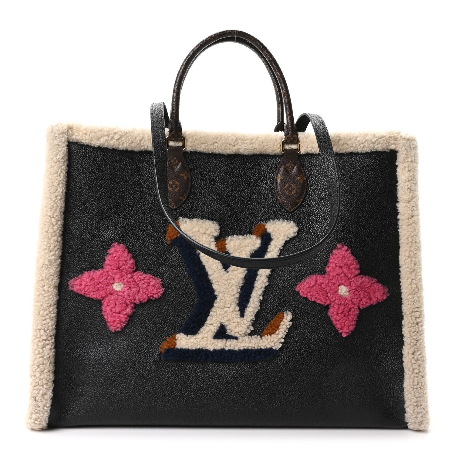 Louis Vuitton Calfskin Monogram Teddy Onthego GM Black