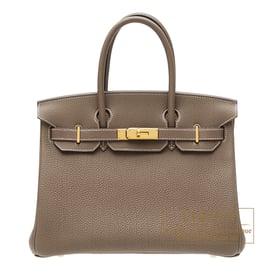 Hermes Birkin bag 30 Etoupe grey Togo leather Gold hardware