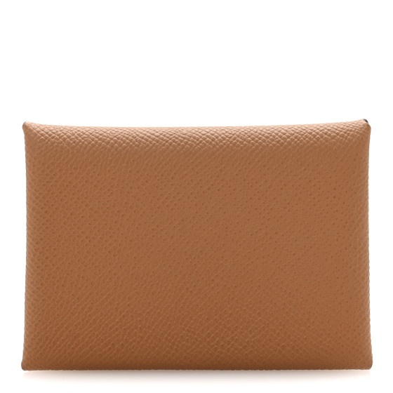 Hermes Epsom Calvi Duo Card Case Gold