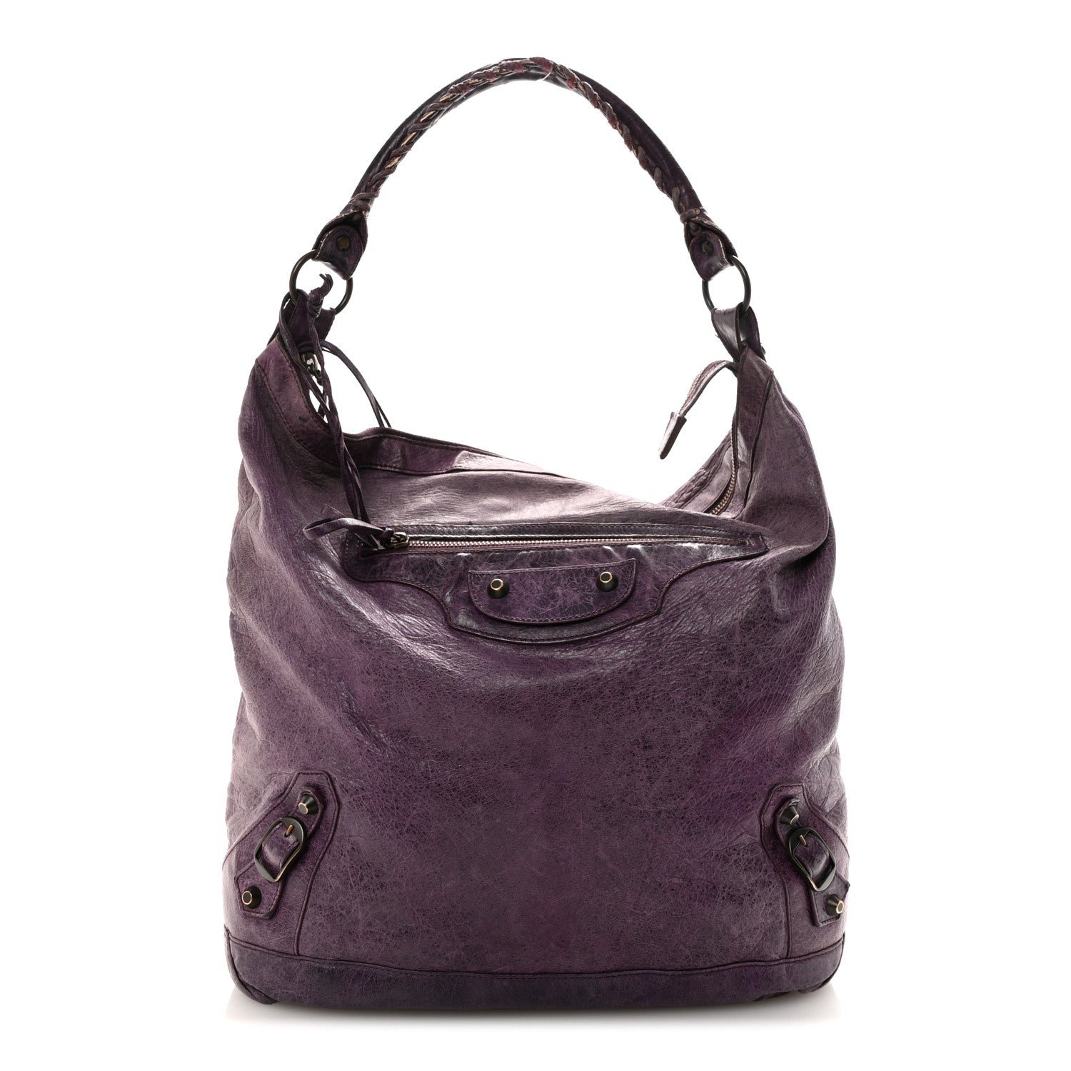 Balenciaga Agneau Classic Hardware Day Hobo Raisin