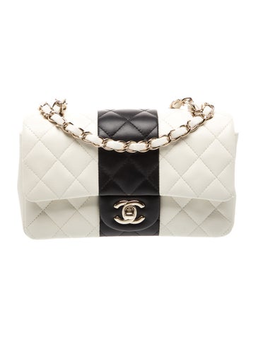 2022 Rectangular Mini Bi-Stripe Classic Single Flap Bag