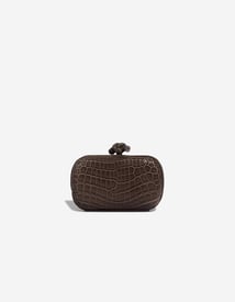 Bottega Veneta 
		Knot Clutch Crocodile Brown    