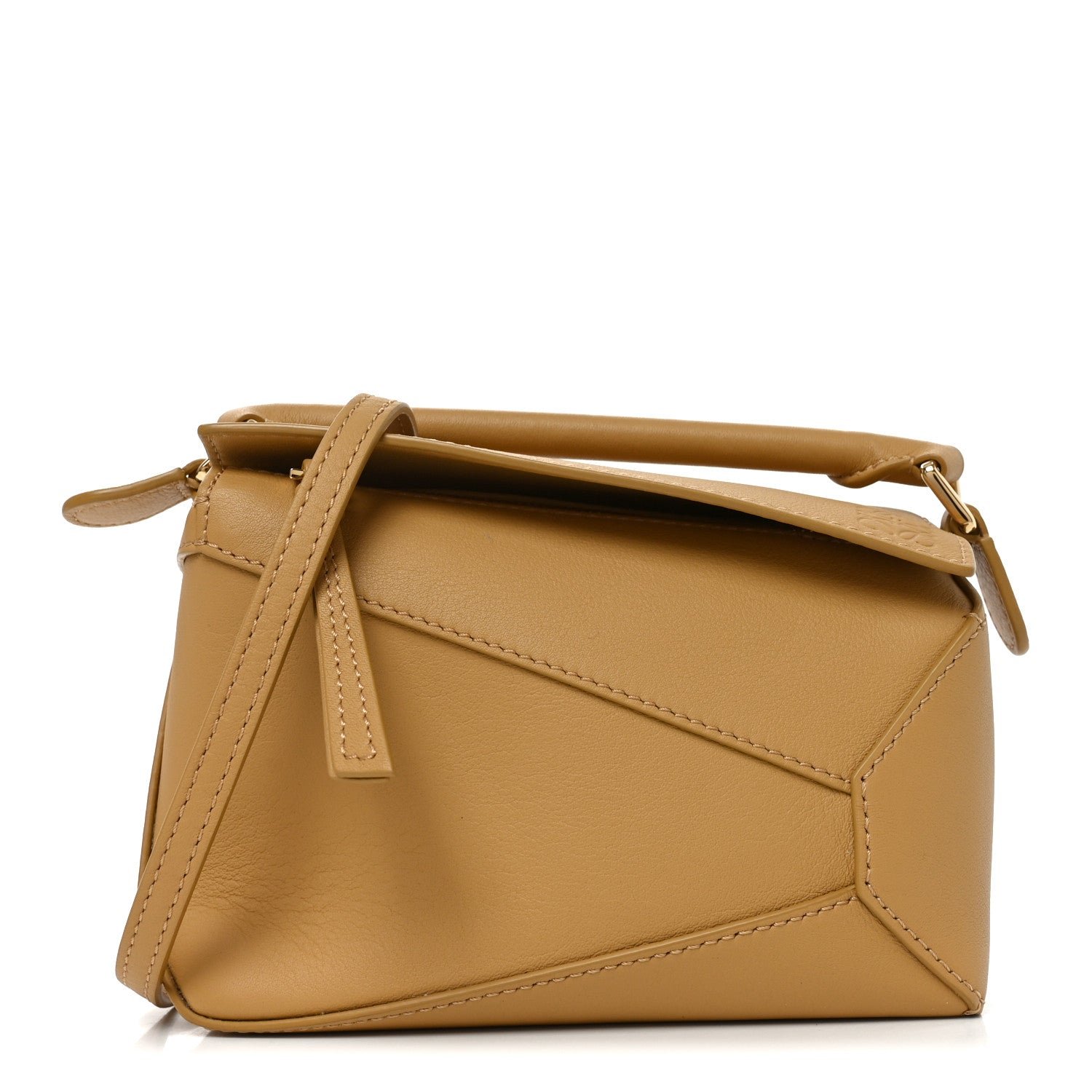 Loewe Calfskin Mini Woven Puzzle Bag Sahara