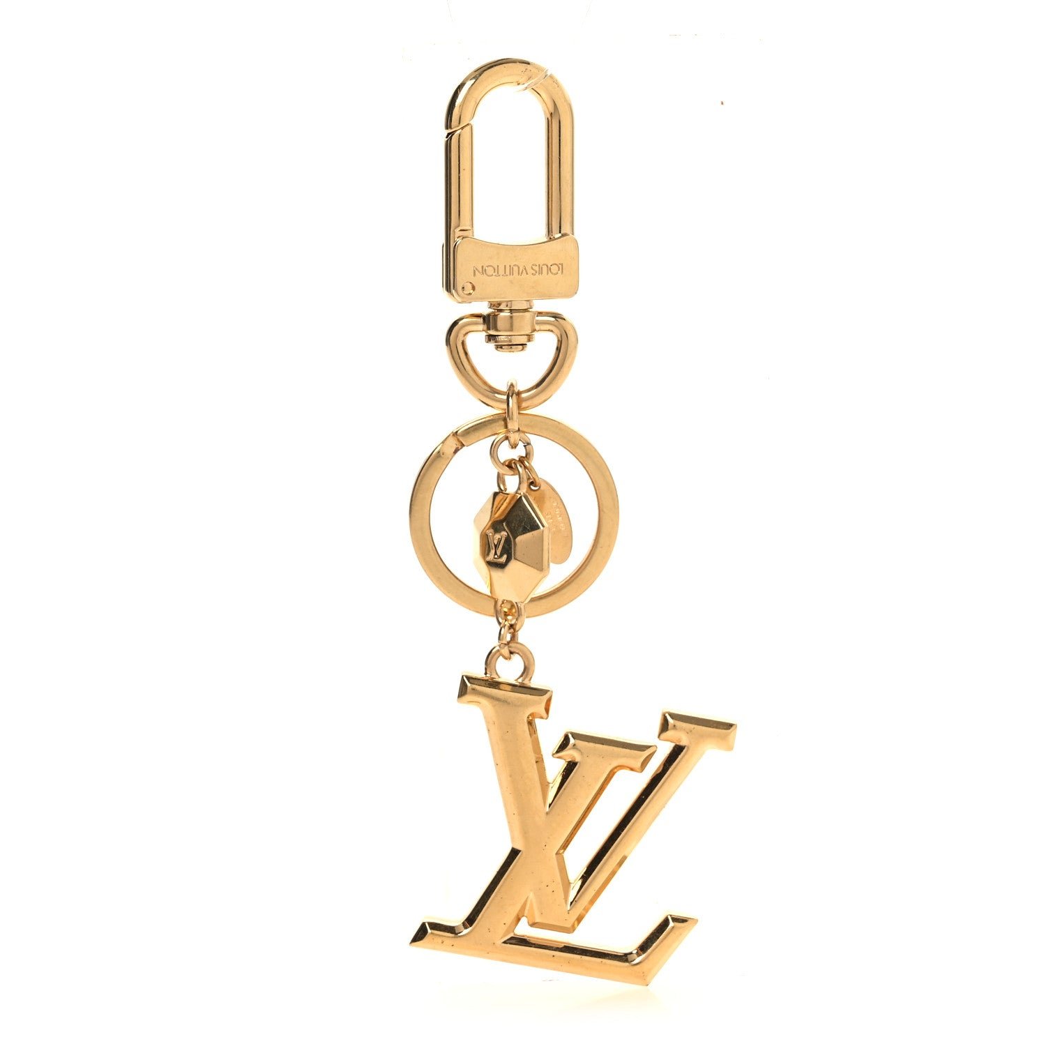 Louis Vuitton LV Facettes Bag Charm Key Holder Gold