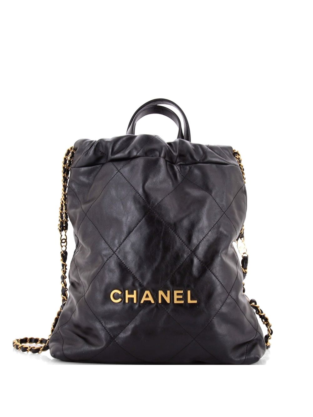 22 Chain Quilted Calfskin Medium backpack