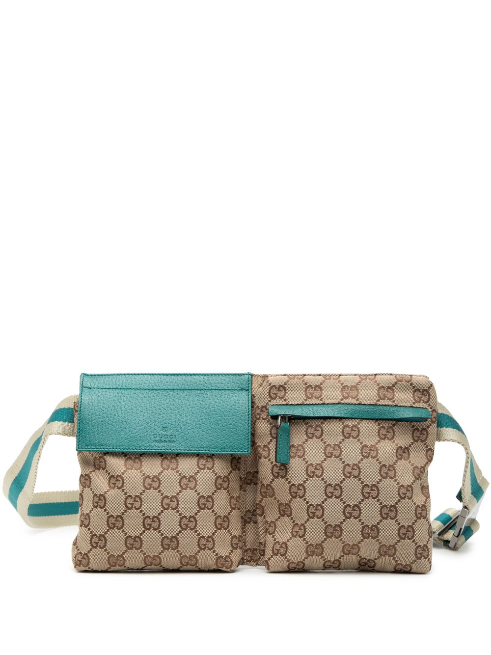 2000-2015 GG Canvas Web Double Pocket belt bag