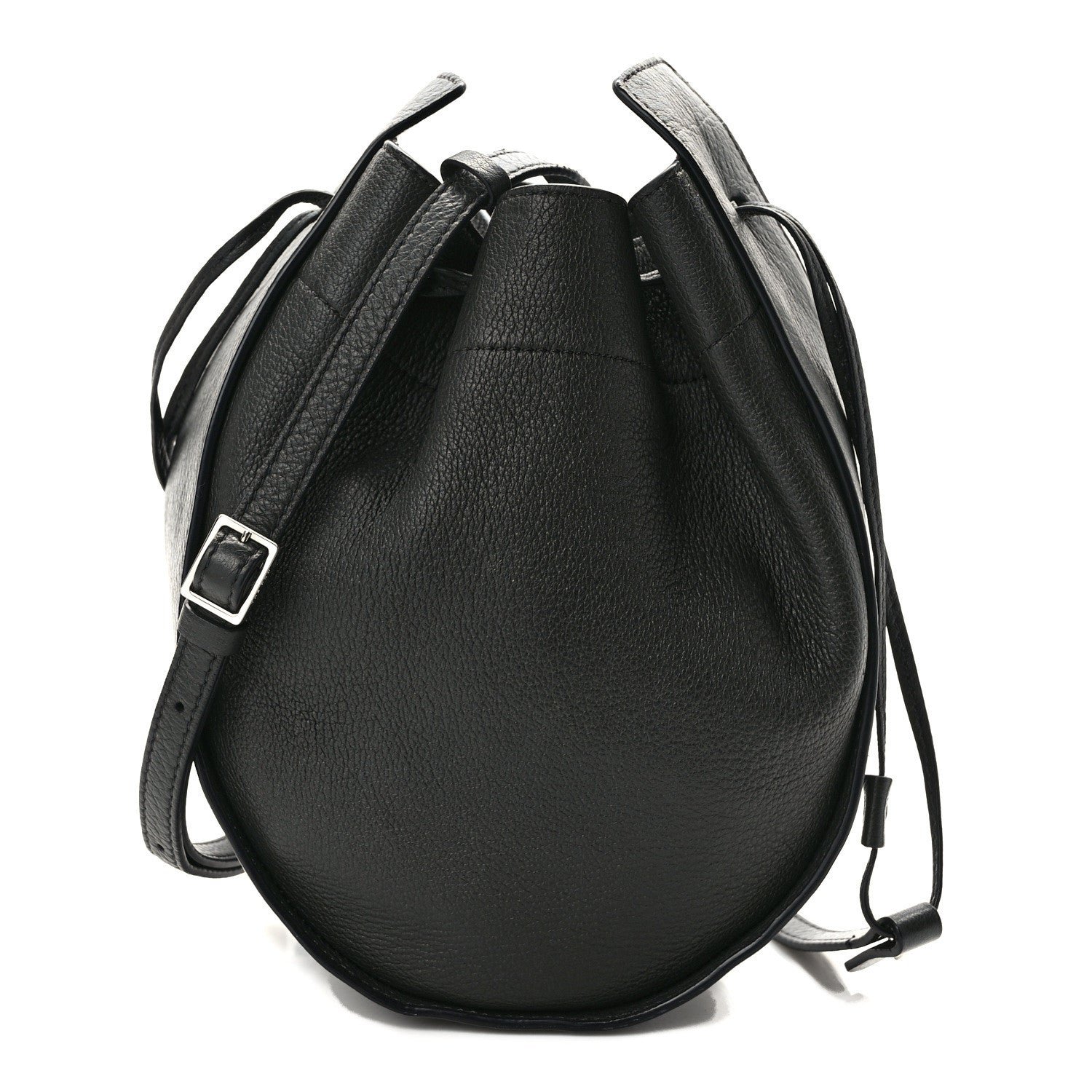 The Row Grained Calfskin Drawstring Pouch Black