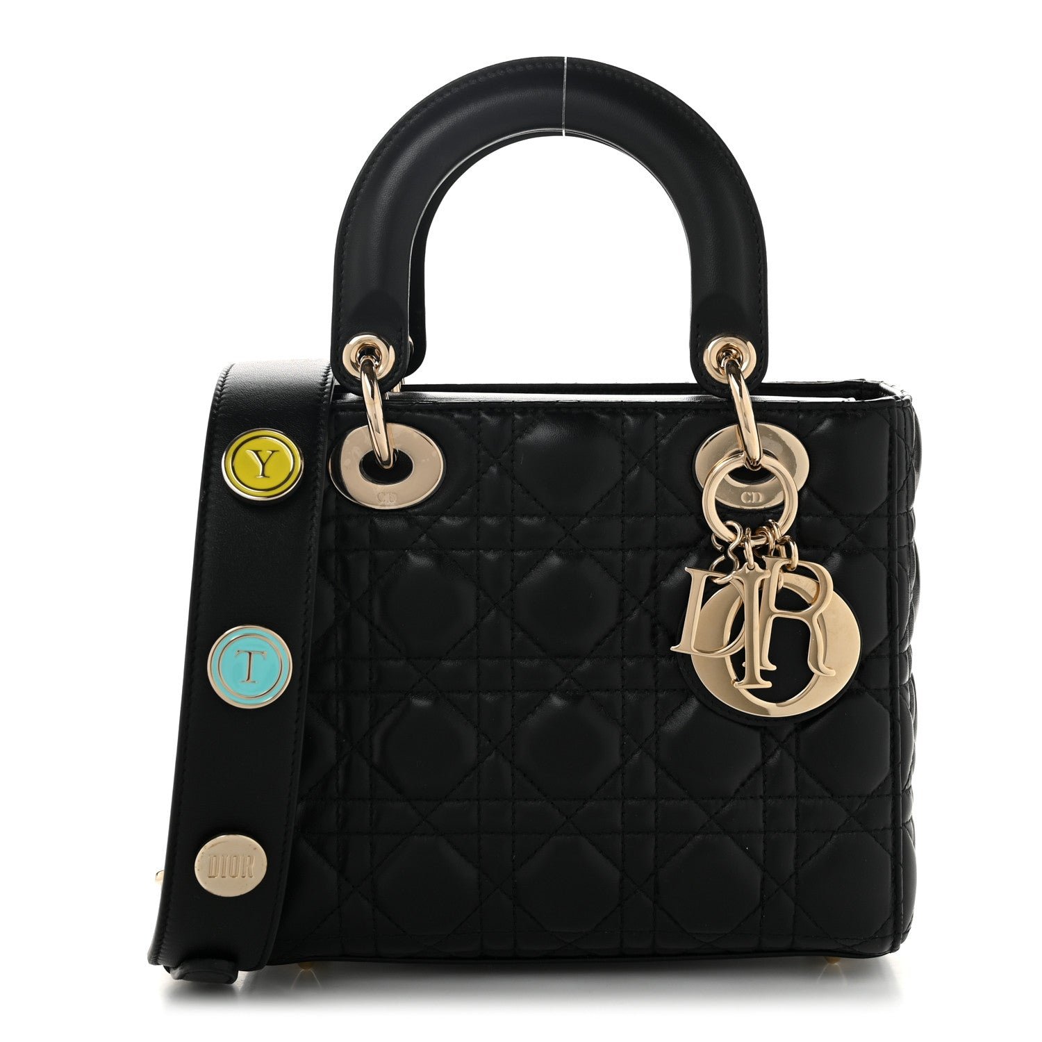 Christian Dior Lambskin Cannage Small My ABCDior Lady Dior Black