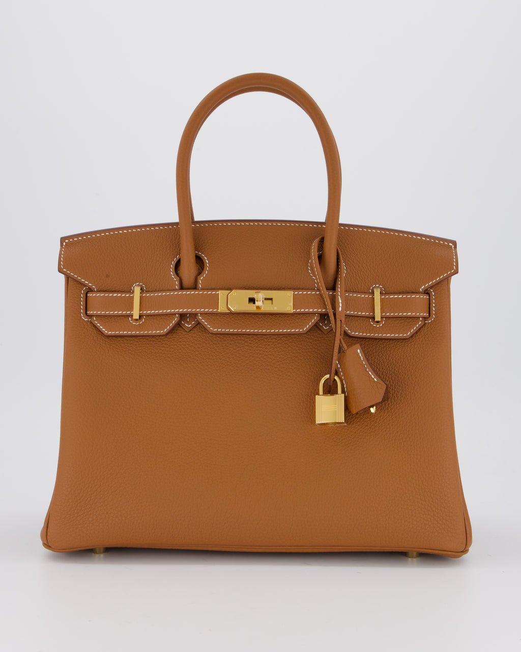 Hermes *RARE* Hermès Birkin 30 Retourne Bag in Gold Togo Leather With Gold Hardware