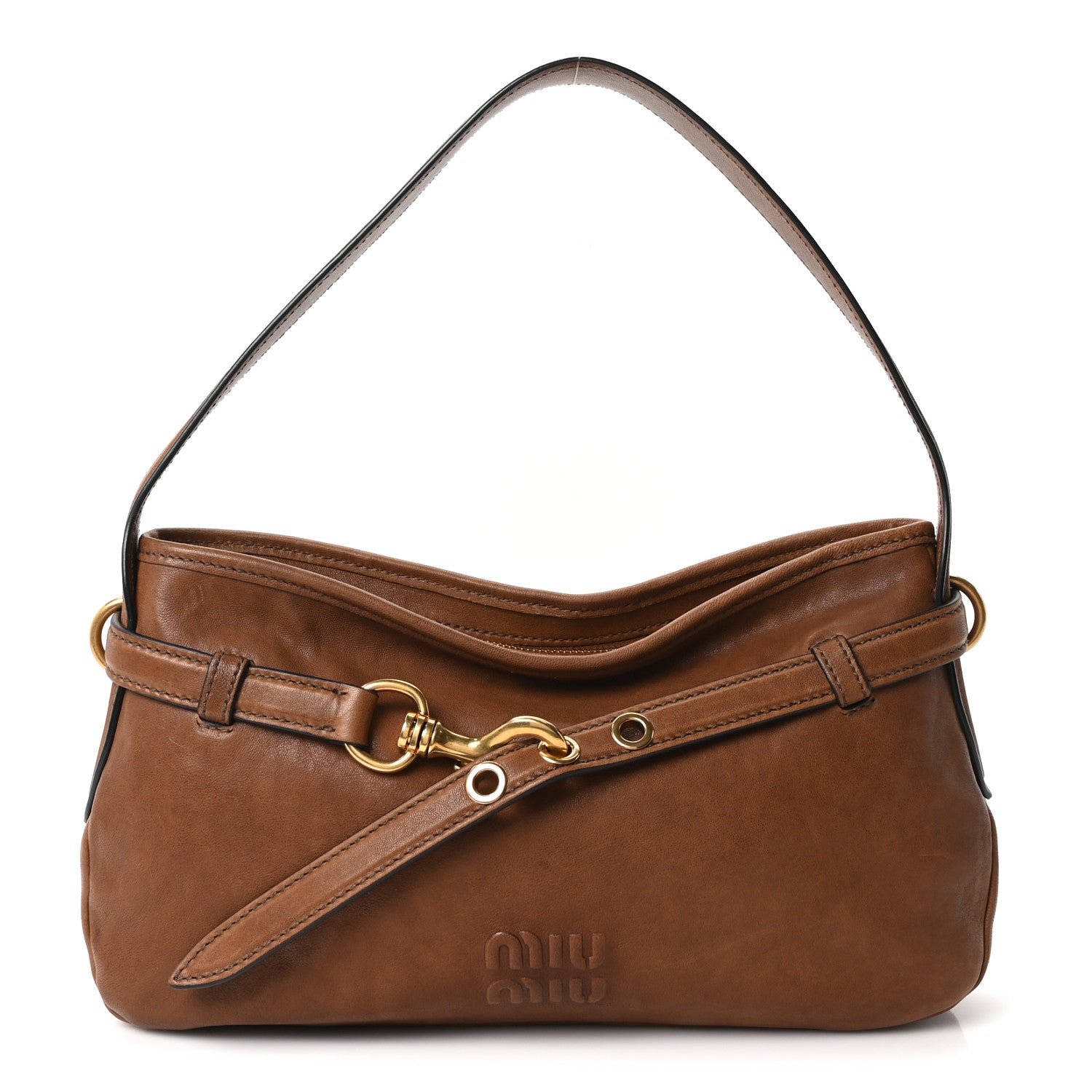 Miu Miu Miu Miu Nappa Aviator Regular Aventure Shoulder Bag Rovere
