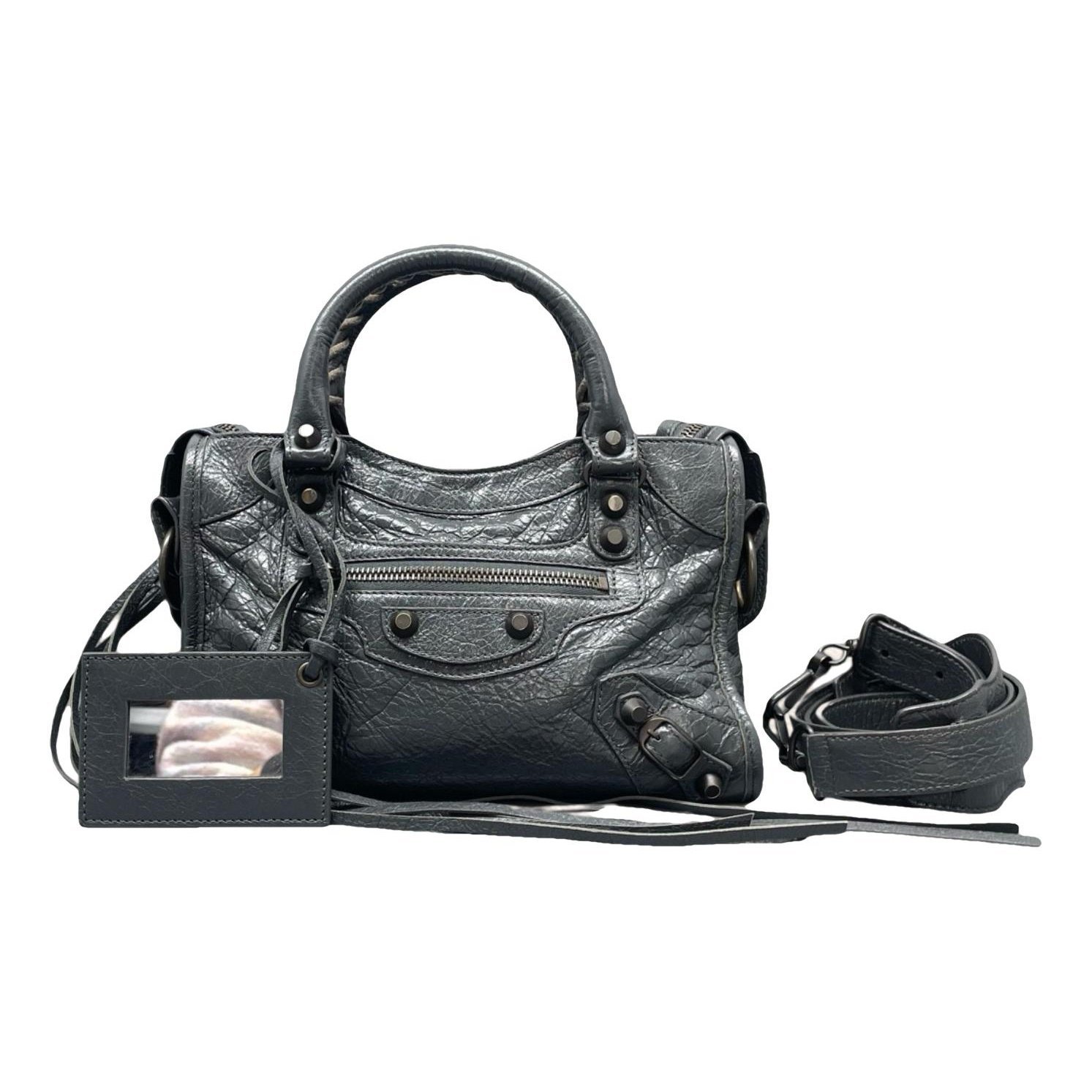 City leather handbag
