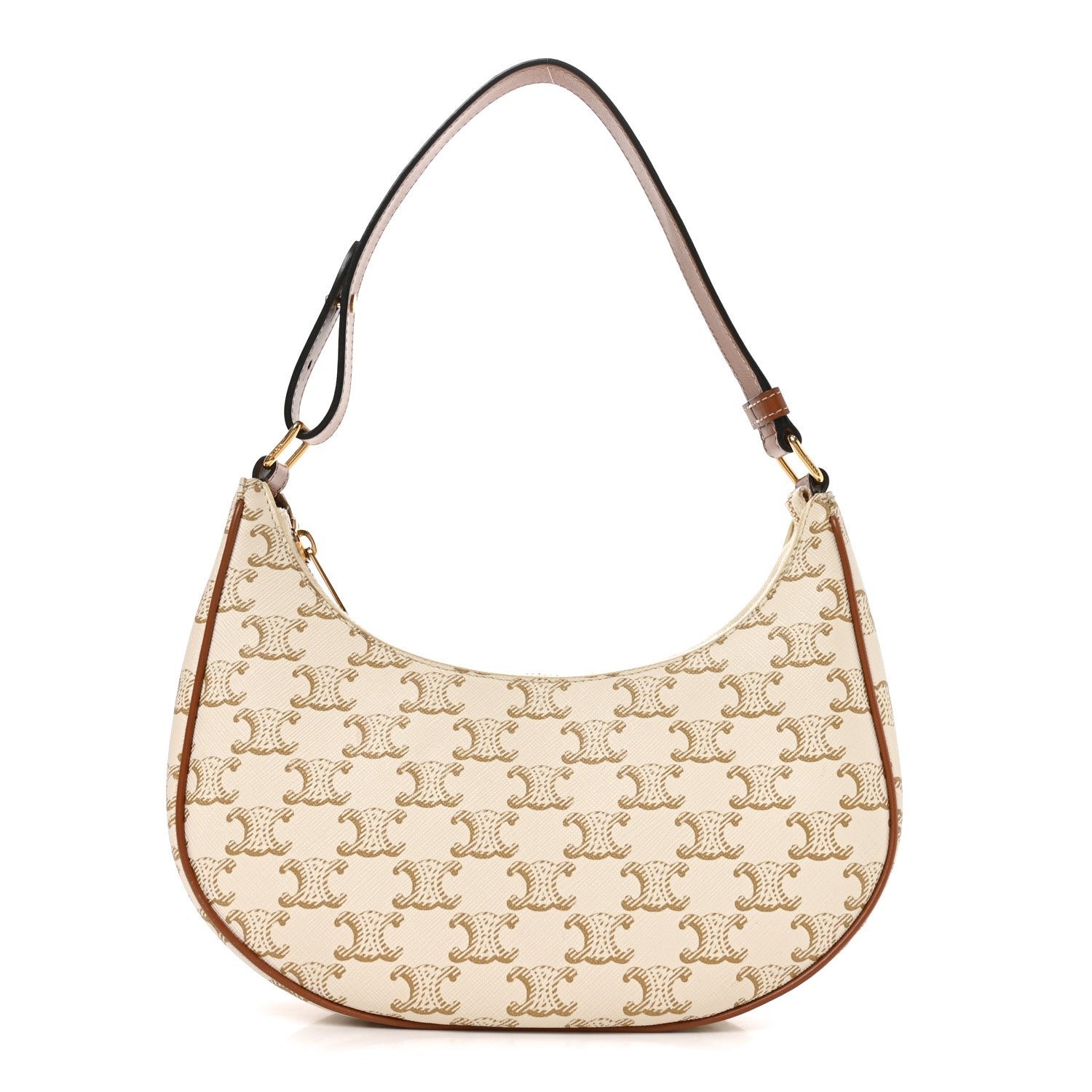 Celine Canvas Calfskin Ava Triomphe Shoulder Bag Grege