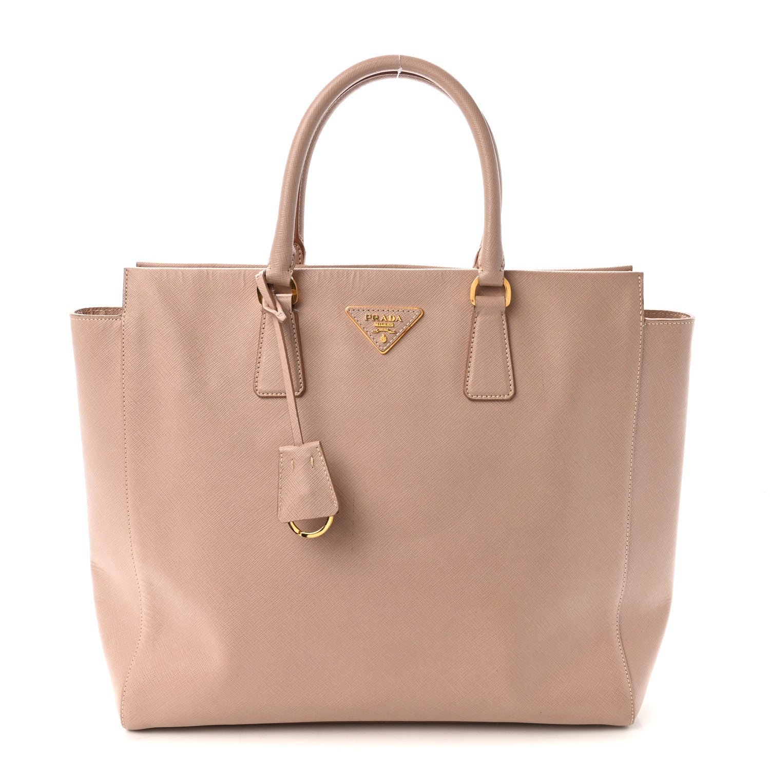 Prada Saffiano Soft Calfskin Double Handle Satchel Cipria