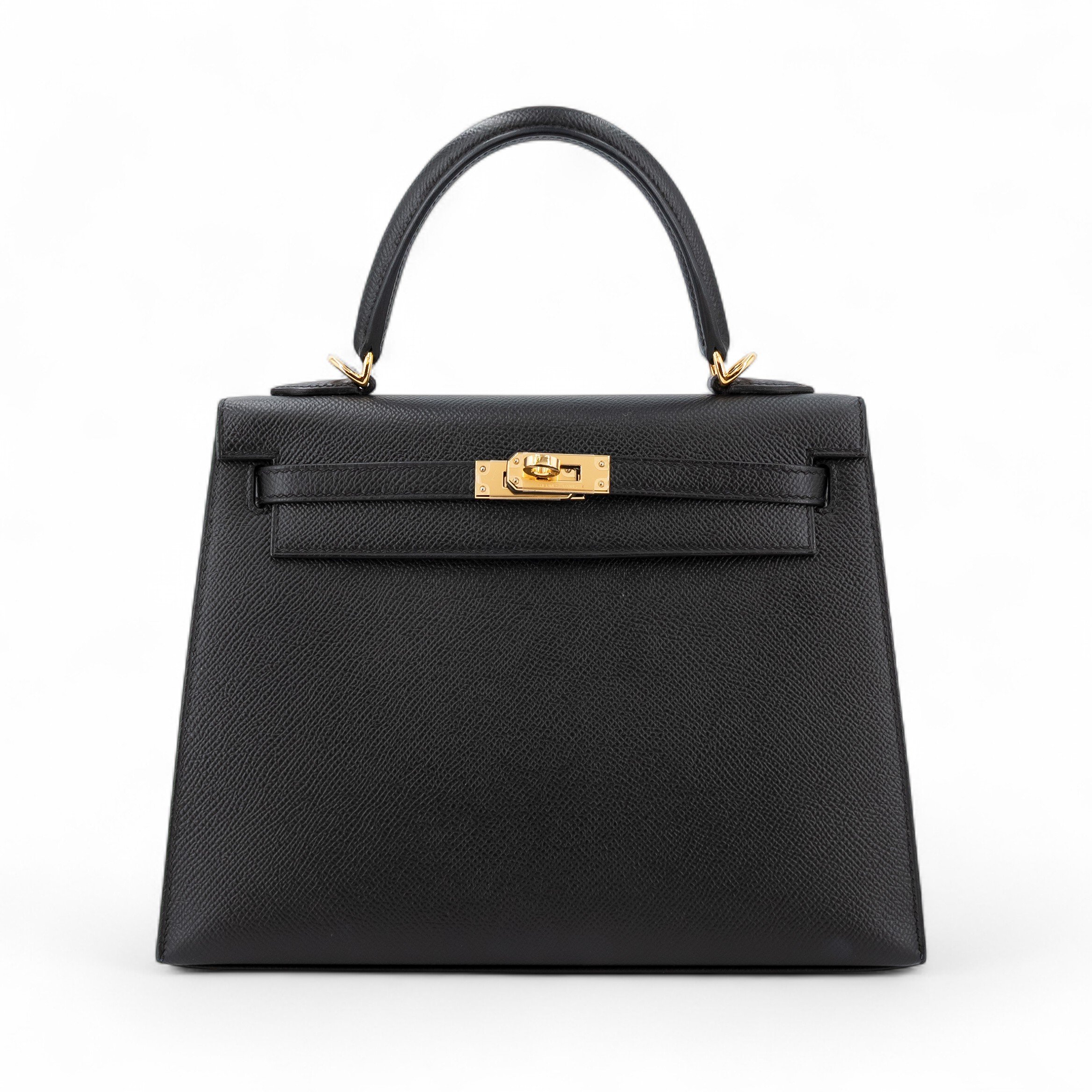 Hermes Very Good ( Rank A) HERMÈS Kelly 25 Sellier Noir (89) Epsom Gold hardware D (2019)