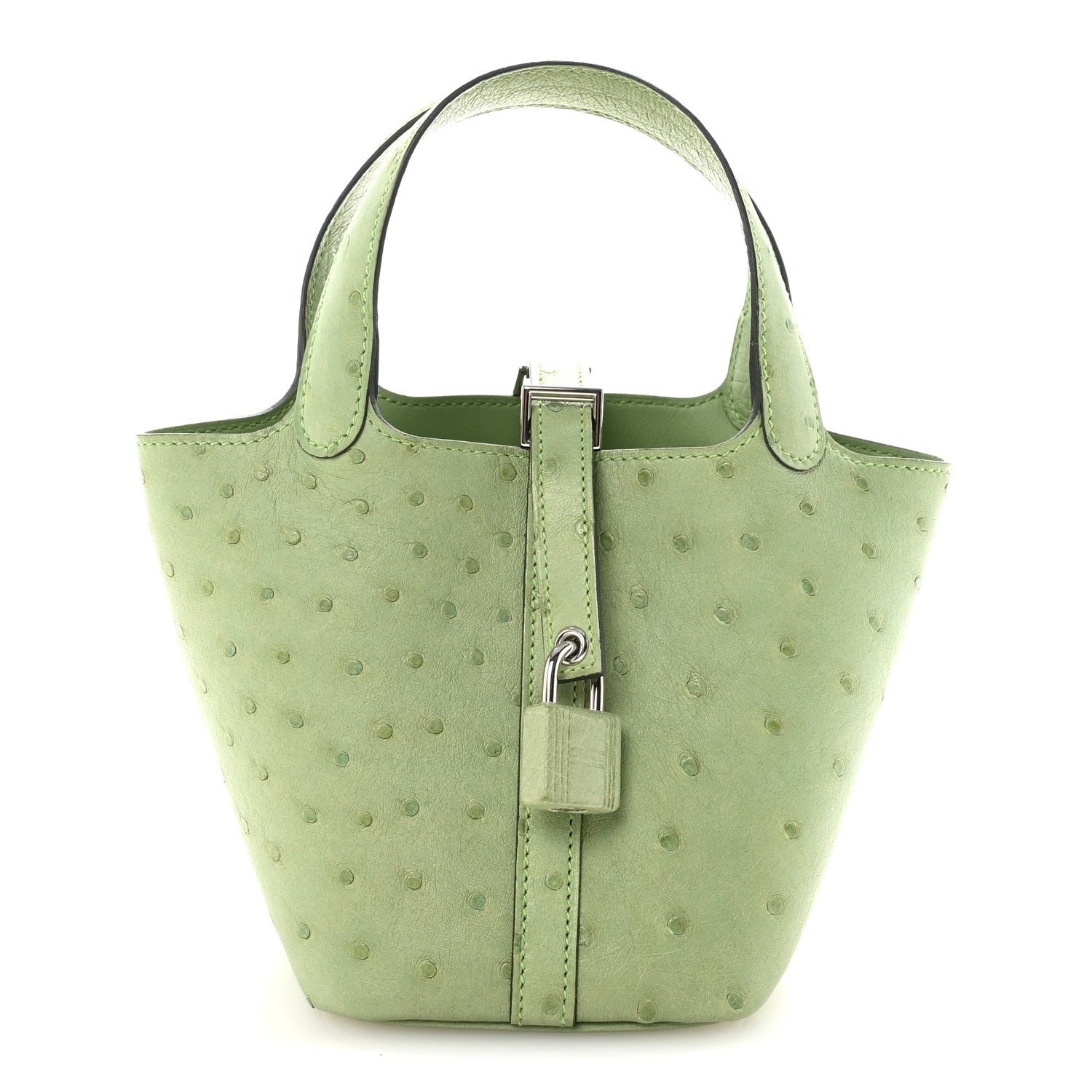 Hermes Hermes Ostrich Micro Picotin Lock Vert Criquet