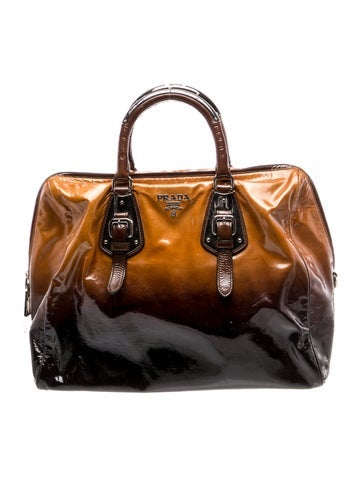 Vernice Leather Sfumata Ombre Patent Leather Handle Bag