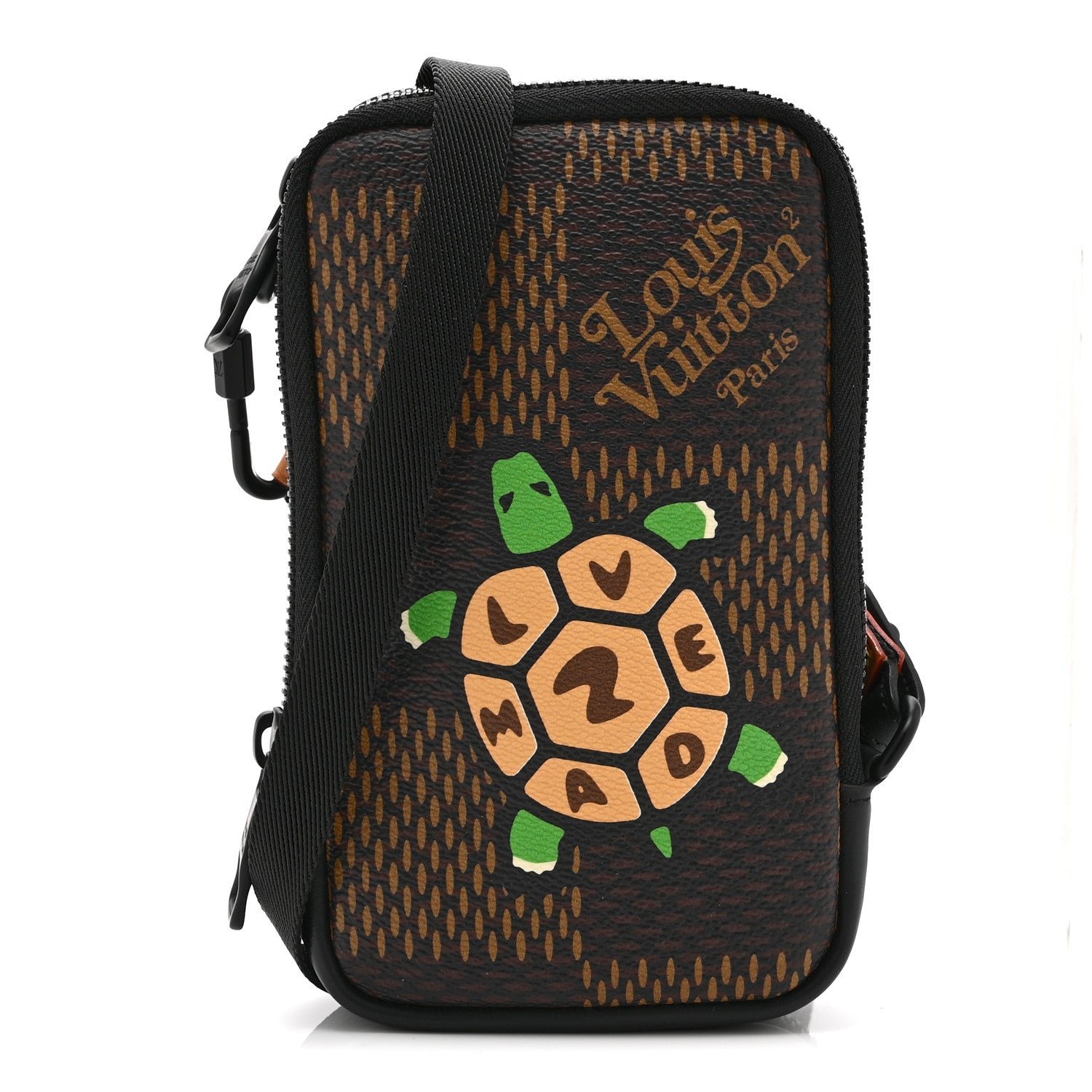Louis Vuitton X NIGO Giant Damier Ebene Tortoise Double Phone Pouch