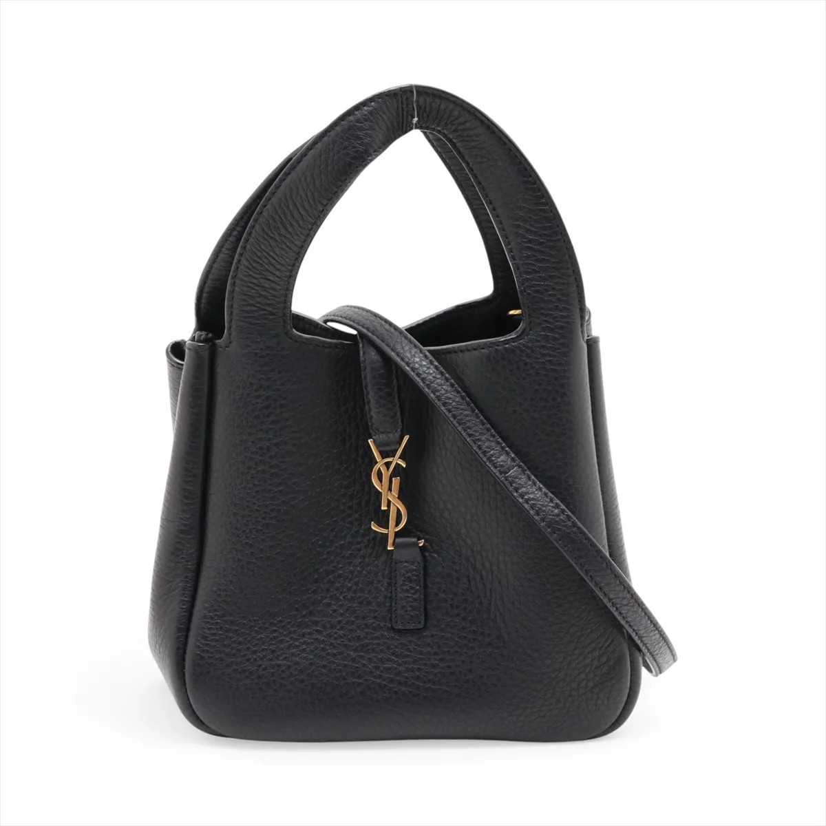 Saint Laurent Paris LE 5 A 7 Baby bear 872469 Leather 2 Way Handbag Black