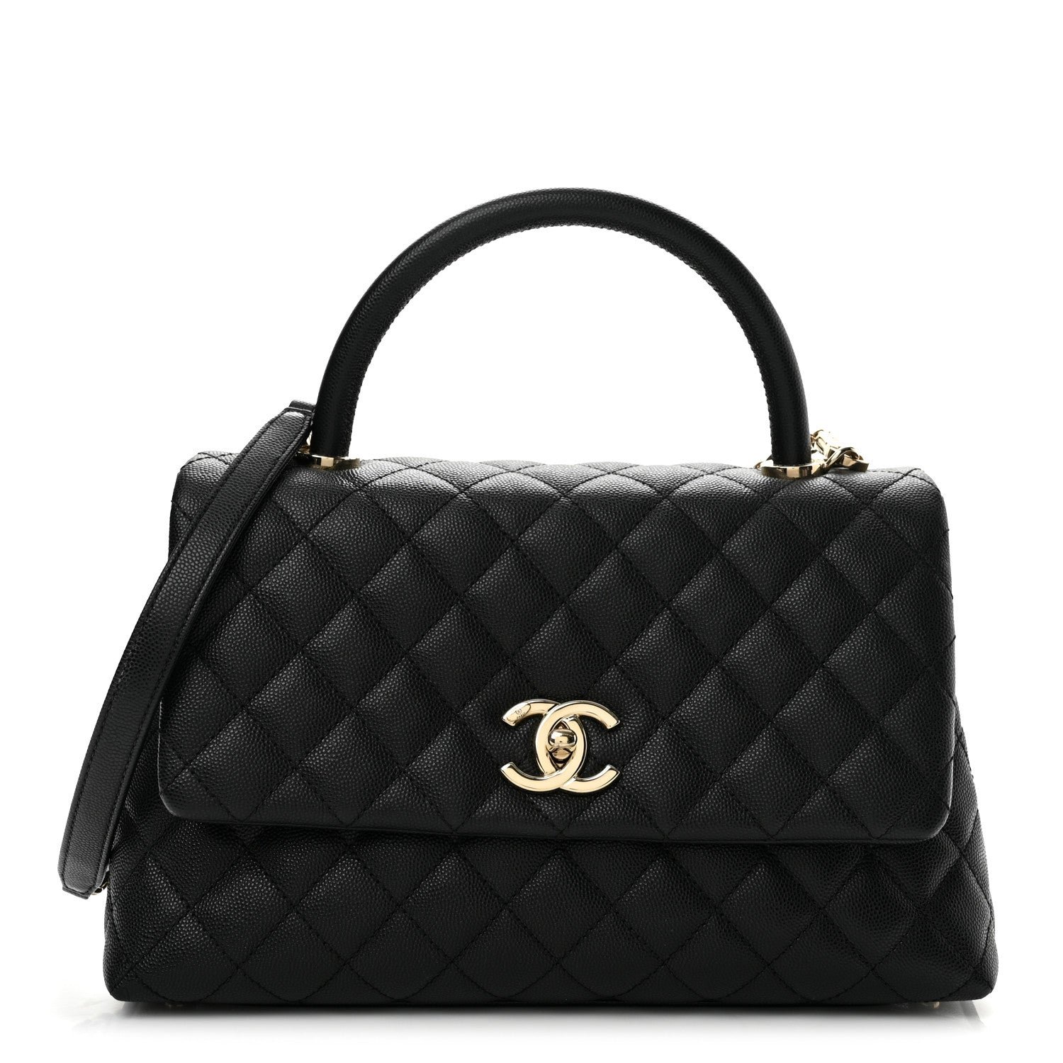 Chanel Caviar Quilted Small Coco Handle Flap Black