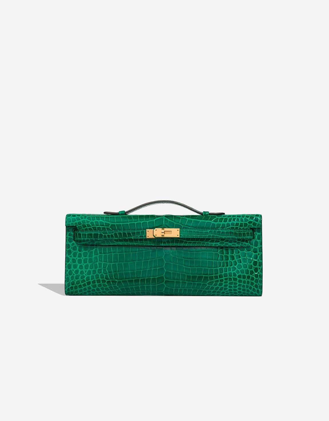 
		Kelly Cut Clutch Porosus Crocodile Vert Émeraude    